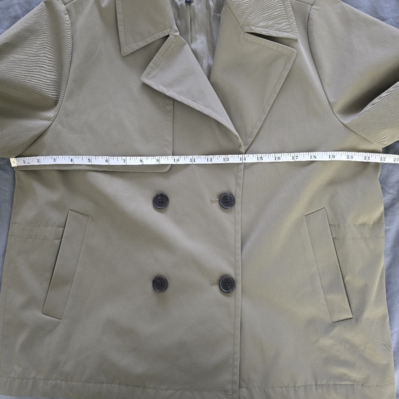 HUM Olive Green Double-Breasted Trench Coat Size M - Picture 10 of 11